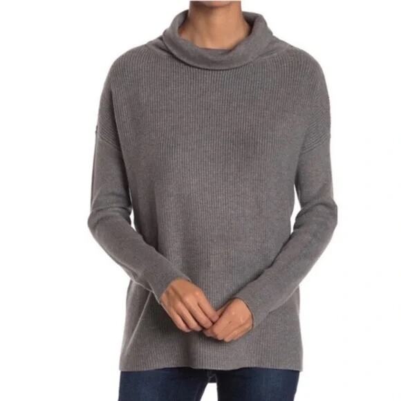 Devotion by Cyrus Long Sleeve Rib Cowl Mock Pullover Sweater Sz Small Gray NWT - Picture 1 of 4